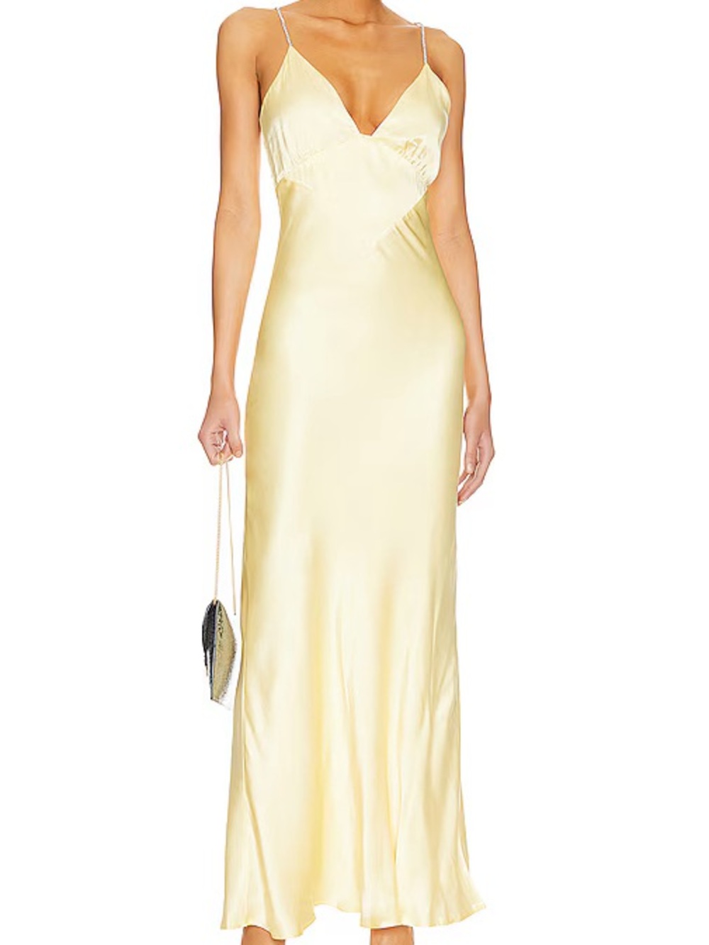 Bardot Capri Diamonte Slip Dress In Canary Yellow: Size 2
